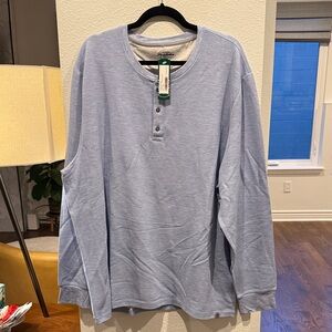 Classic Blue Long Sleeve Henley Shirt